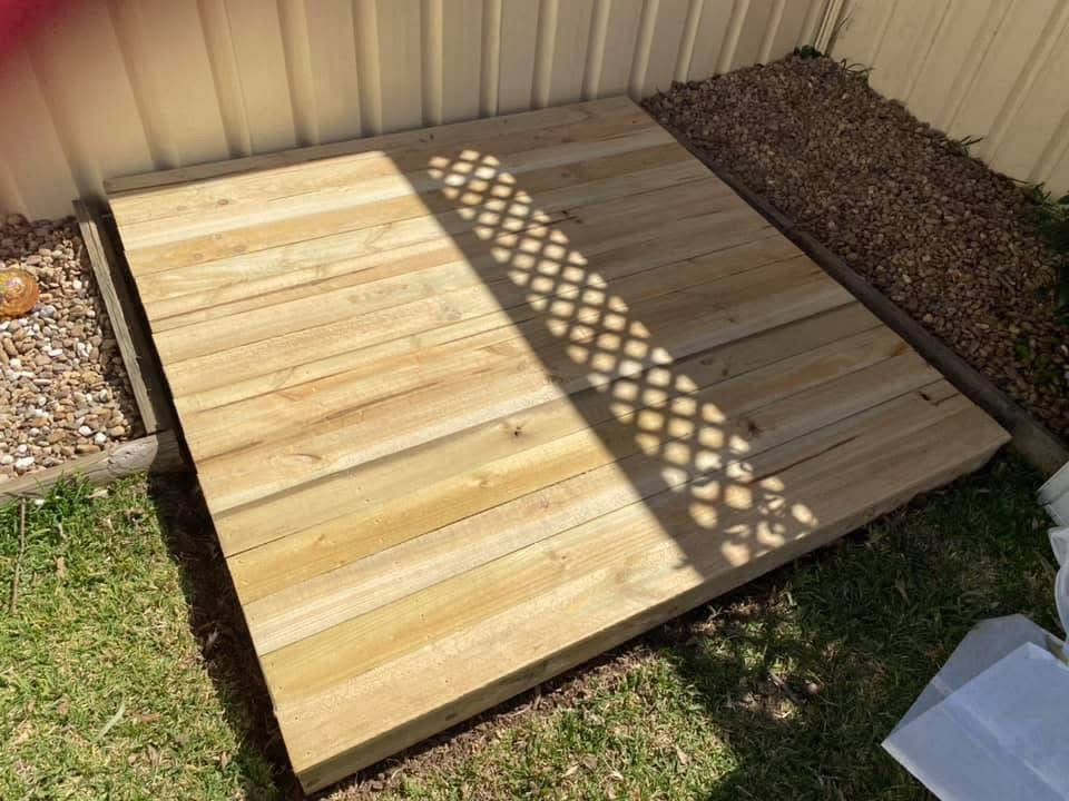 Gardenshed 1.5m x 1.5m x 2.1-1.8m skillion Roof supplied , Delivery and installation